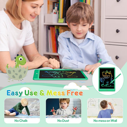 FLUESTON LCD Writing Tablet for Kids, 10 Inch Doodle Board, Colorful Drawing Pad for Toddler, Educational Travel Toy Gifts for 3-8 Year Old Girls Boys, Erase Lock Writing Board - Pink
