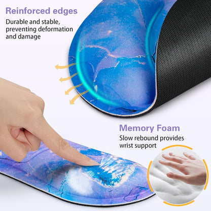 Ergonomic Keyboard Wrist Rest, Mouse Pad with Wrist Rest Anime, Cat Gaming Mousepad with Wrist Support, Memory Foam Wrist Rest Set for Computer Keyboard, Funny Cute Office Desk Accessories