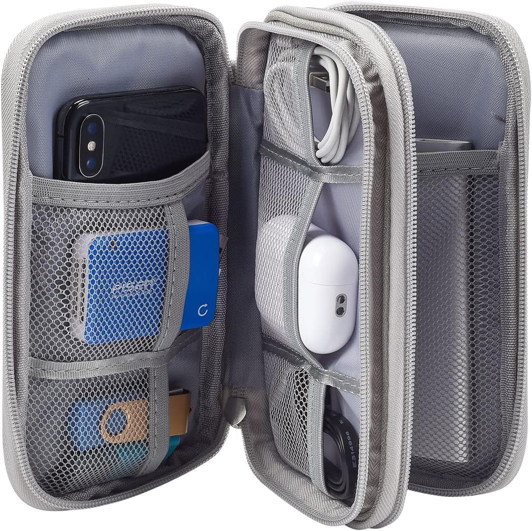CAOODKDK Electronics Accessories Organizer Pouch Bag, Travel Universal Organizer for Cable, Charger, Phone, SD Card, Business Travel Gadget Bag