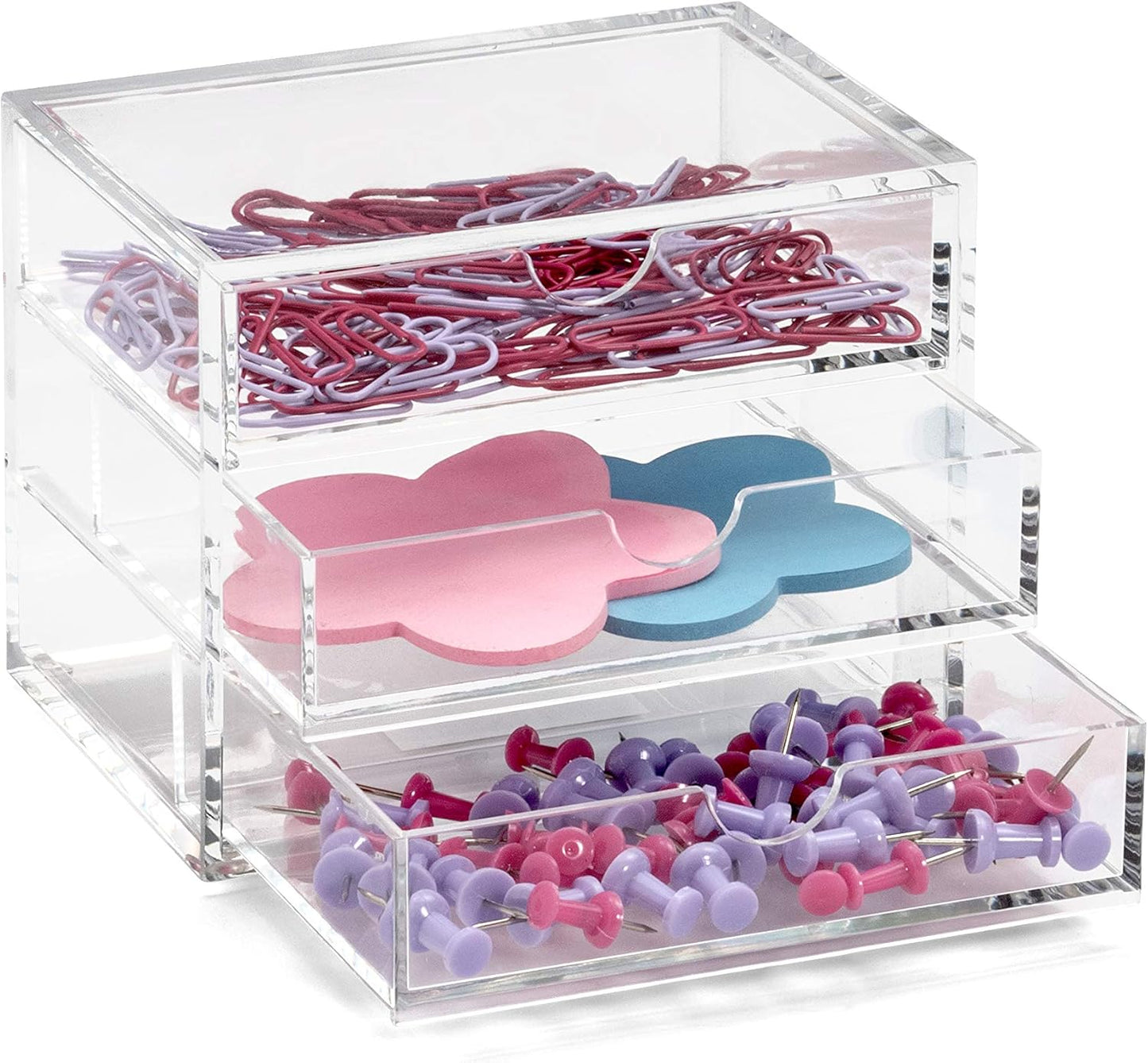 Osco X-Small Clear Acrylic Triple Drawer, (X-Small), A3274