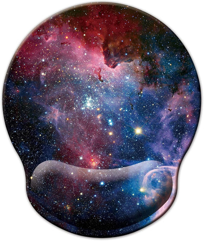 Mouse Pad with Wrist Support, Ergonomic Mouse Pad with Memory Foam Wrist Rest Cushion, Non-Slip Rubber Base Gaming Mice Pad for Home Office Computer Laptop, Flowers Grass
