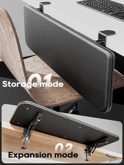 NODOCA Arm Rest for Desk, Ergonomics Wrist Rest, Desk Extender, Soft Sponge Built-in, Comfortable Arm Support for Desk, Wrapped in Eco-Friendly Leather, Foldable Elbow Rest for Desk(2, Black, 8.9'')