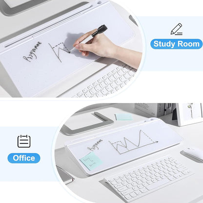 Desk Whiteboard Perfect for School, Office, and Home Use Includes 1 Marker & 1 Eraser Dry Erase Desktop Whiteboard with Drawer for Storage Ideal for Office Desk Organizer, Tasks & Notes.