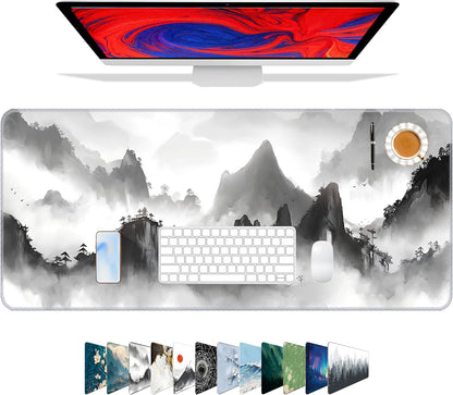 Galdas Mouse Pad For Gaming,Forest Background Pattern XXL XL Large Mouse Mat Long Extended MousePad Desk Mat Non-Slip Rubber Mice Pads Stitched Edges Thin (31.5 x 11.8 x 0.12 Inches) Tree