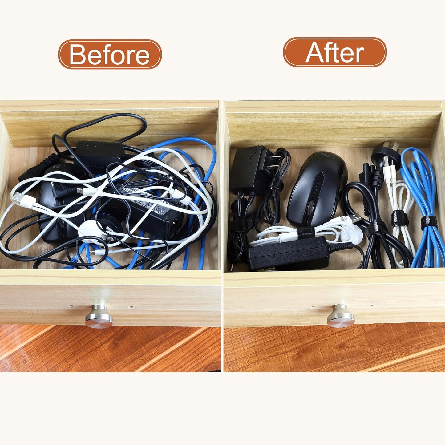 MVYC 120PCS 6 Inch Reusable Cable Ties Wire Ties Cord Organizer Cable Organizer Adjustable Management Black