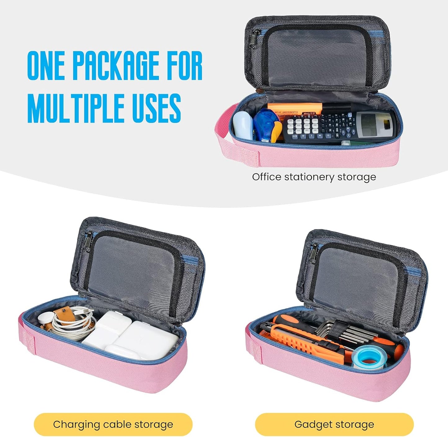ECHSRT Large Pencil Case, Aesthetic Pen Pouch with Big Capacity, Minimalist Portable Stationery Bag with Handle for Office Organizer Aesthetic Pencil Cases