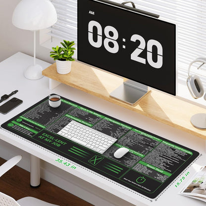 iCasso Desk Cover Mat, Office Mouse Pad, Desk Protector Mat, Extra Large Matt for Desktop,Anti-Slip XXL Big Mousepad with Stitched Edges for Computer Keyboard Retro Black - Colors A