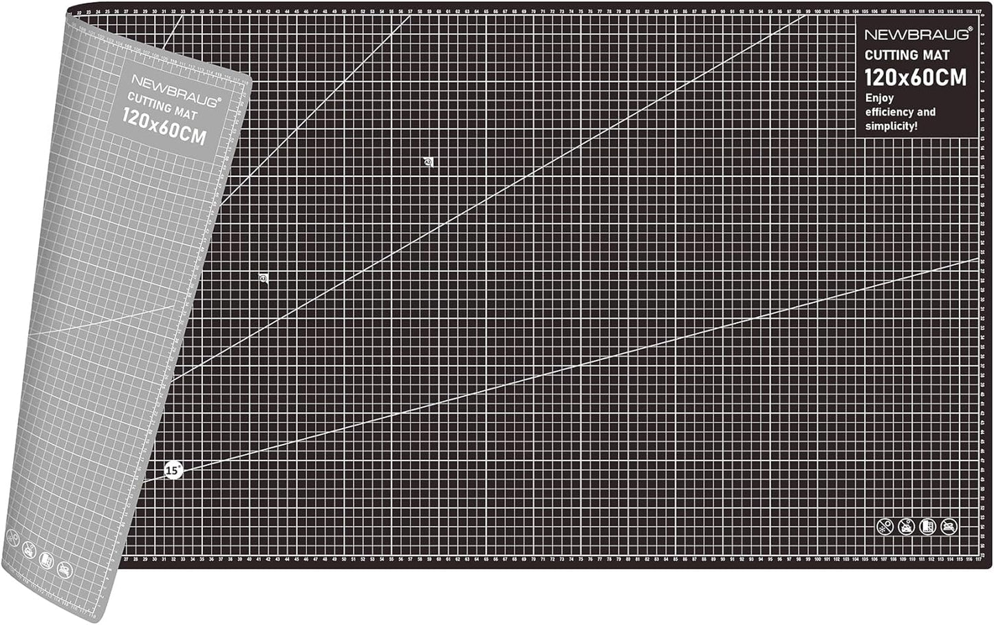 NEWBRAUG 18'' × 24'' Perfect Self Healing Cutting Mat, Non-Slip Gridded Rotary Cutting Board, Necessary for Quilting, Sewing, Craft, Fabric & Scrapbooking(Green/Black)…