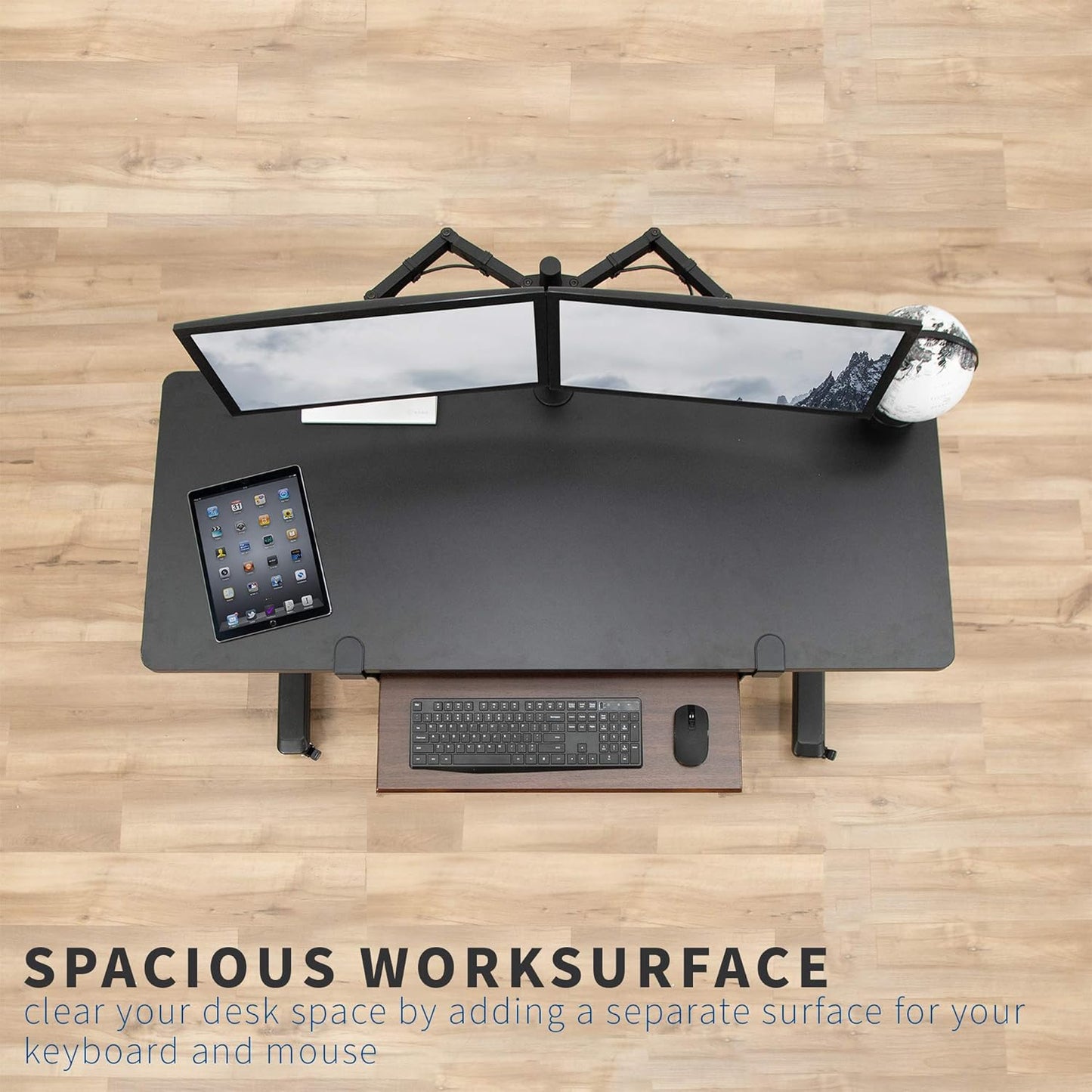 VIVO Large Keyboard Tray Under Desk Pull Out with Extra Sturdy C Clamp Mount System, 27 (33 Including Clamps) x 11 Inch Slide-Out Platform Computer Drawer for Typing, Black, MOUNT-KB05E