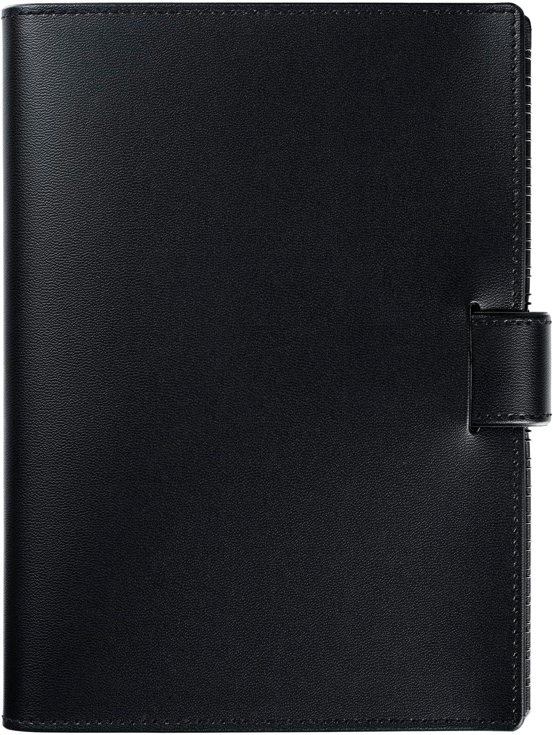 Maruman Mnemosyne Lined Notebook- Vertical A5, 5.83" x 8.27", 70 Sheets / 140 Pages, 7mm College Ruled With Center Line Journal, Perforated Pages & Wire-Bound to Lay Flat, Black, Made in Japan - Colors A