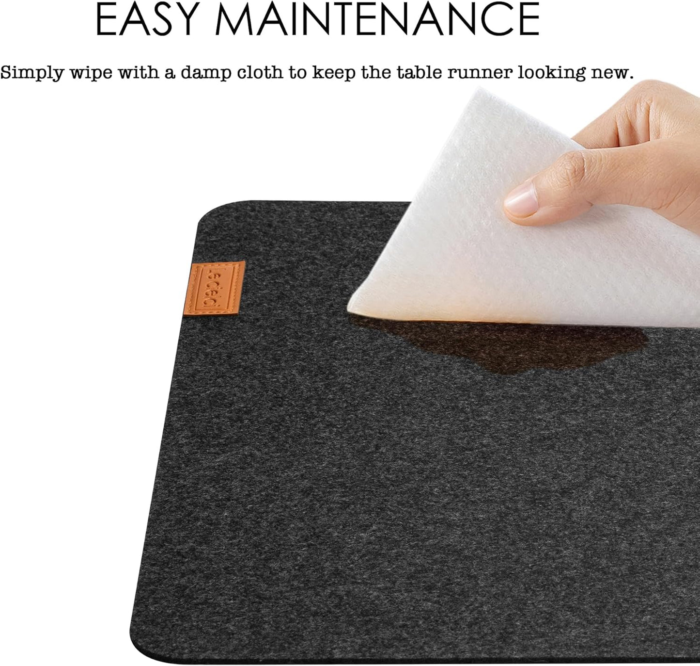59’’x15.75” Large Felt Desk Mat, Computer Mat for Desk, Non-Slip Mouse Pad, Office Supplies Desk Protector, Desk Accessories for Home and Office (Dark Gray)