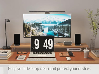RENMTURE Dual-Sided Mouse Pad, Natural Cork & PU Leather Large Desk Pad for Office and Home Work, Desk Protector Non-Slip, Waterproof, Easy Clean (Olive Green, 32"x16")