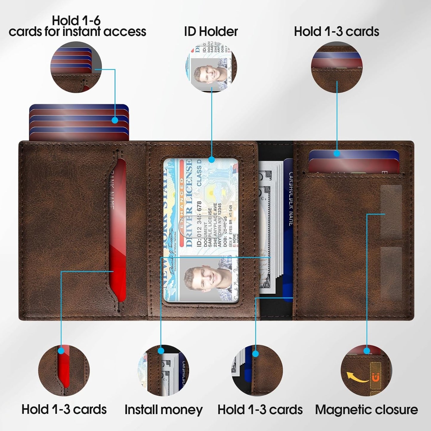GAOCHALE Mens Wallet for Samsung Smarttag2 Pop up Card Holder Compatible with Samsung Tag RFID Blocking Wallet for Men 10-14 Card Capacity | ID Window | Cash Slot(Carbon)
