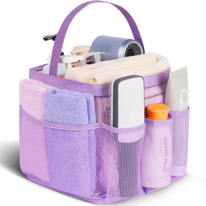 EUDELE Mesh Shower Caddy Portable for College Dorm Room Essentials, Shower Caddy Dorm with 8-Pocket Large Capacity for Beach, Swimming, Gym, Travel essentials