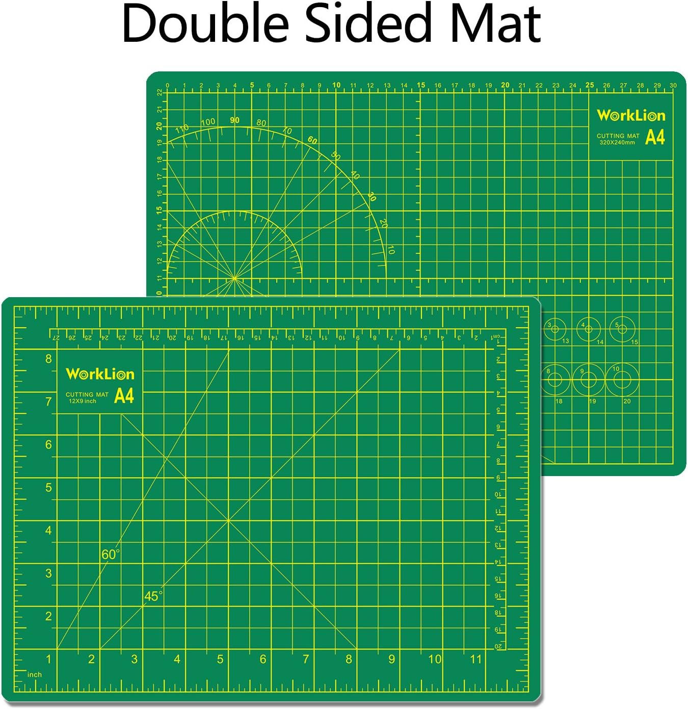 Worklion Self Healing Cutting Mat for Craft-Thickened 18inch x 12inch fabric sewing mat for quilting,rotary cutting, nonslip
