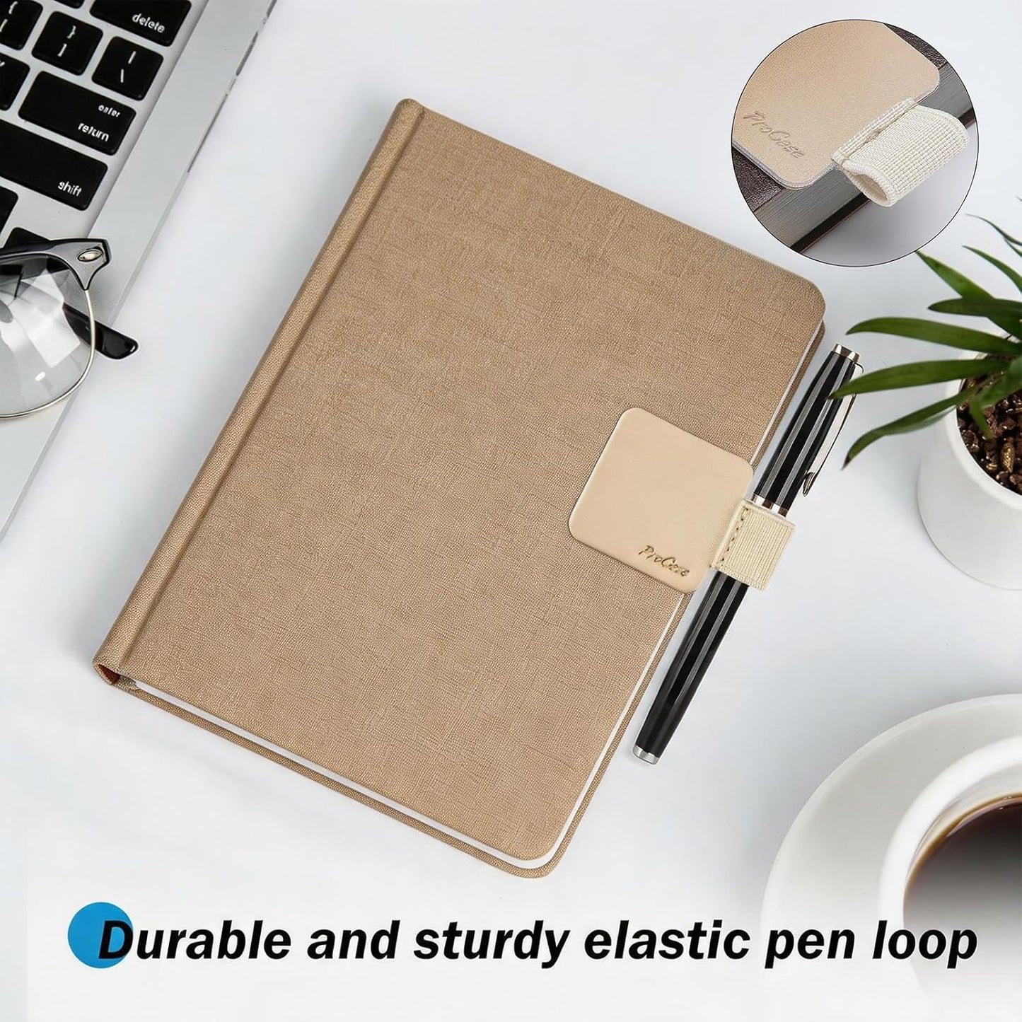 ProCase (5 Pack) Pen Loop Holder for Notebooks Journals Planners Tablet Case, Self Adhesive Leather Pencil Holder with Elastic Loop for Pens, Apple Pencil, Stylus Pen -Black