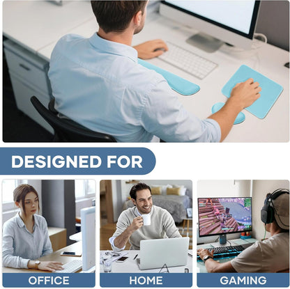 Office Ergonomic Memory Foam Computer Mouse and Keyboard Wrist Rest pad Support Carpal Tunnel, Wrist Rest for Keyboard and Mouse, Wrist Support Set