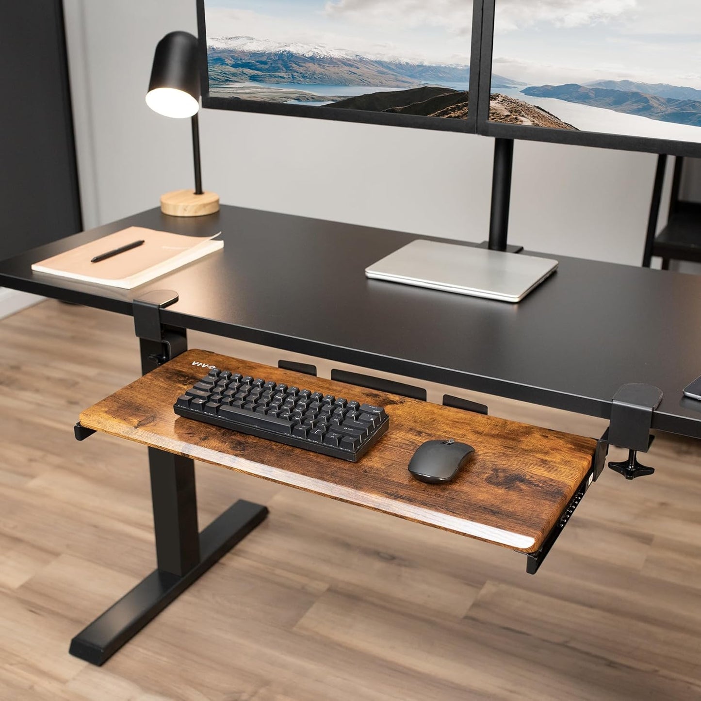 VIVO Large Keyboard Tray Under Desk Pull Out with Extra Sturdy C Clamp Mount System, 27 (33 Including Clamps) x 11 Inch Slide-Out Platform Computer Drawer for Typing, Black, MOUNT-KB05E