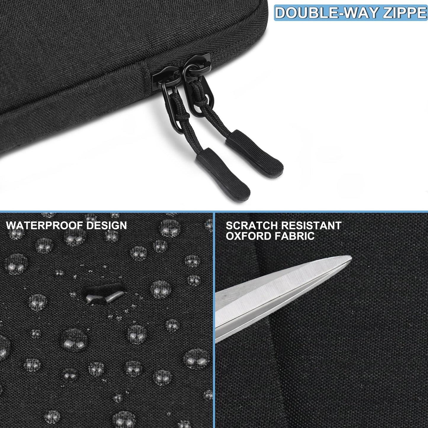 Laptop Sleeve Case 13.3 inch, Shockproof Protective Computer Cover with Accessories Pocket, Portable Laptop Bag Compatible with MacBook Air/Pro 13-13.3 inch, Compatible for MacBook Pro 14 inch, Black | Shockproof