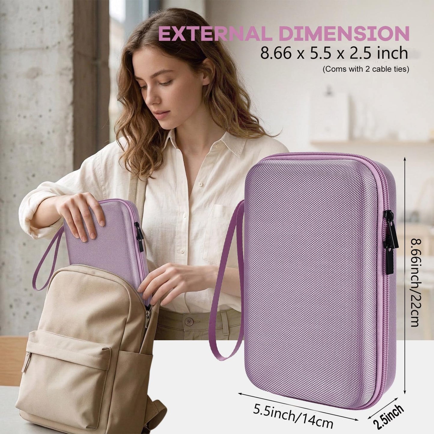 Hard Travel Electronic Organizer Case for MacBook Power Adapter Chargers Cables Power Bank Apple Magic Mouse Apple Pencil USB Flash Disk SD Card Hard Drive Waterproof Shockproof Carrying Bag, Black