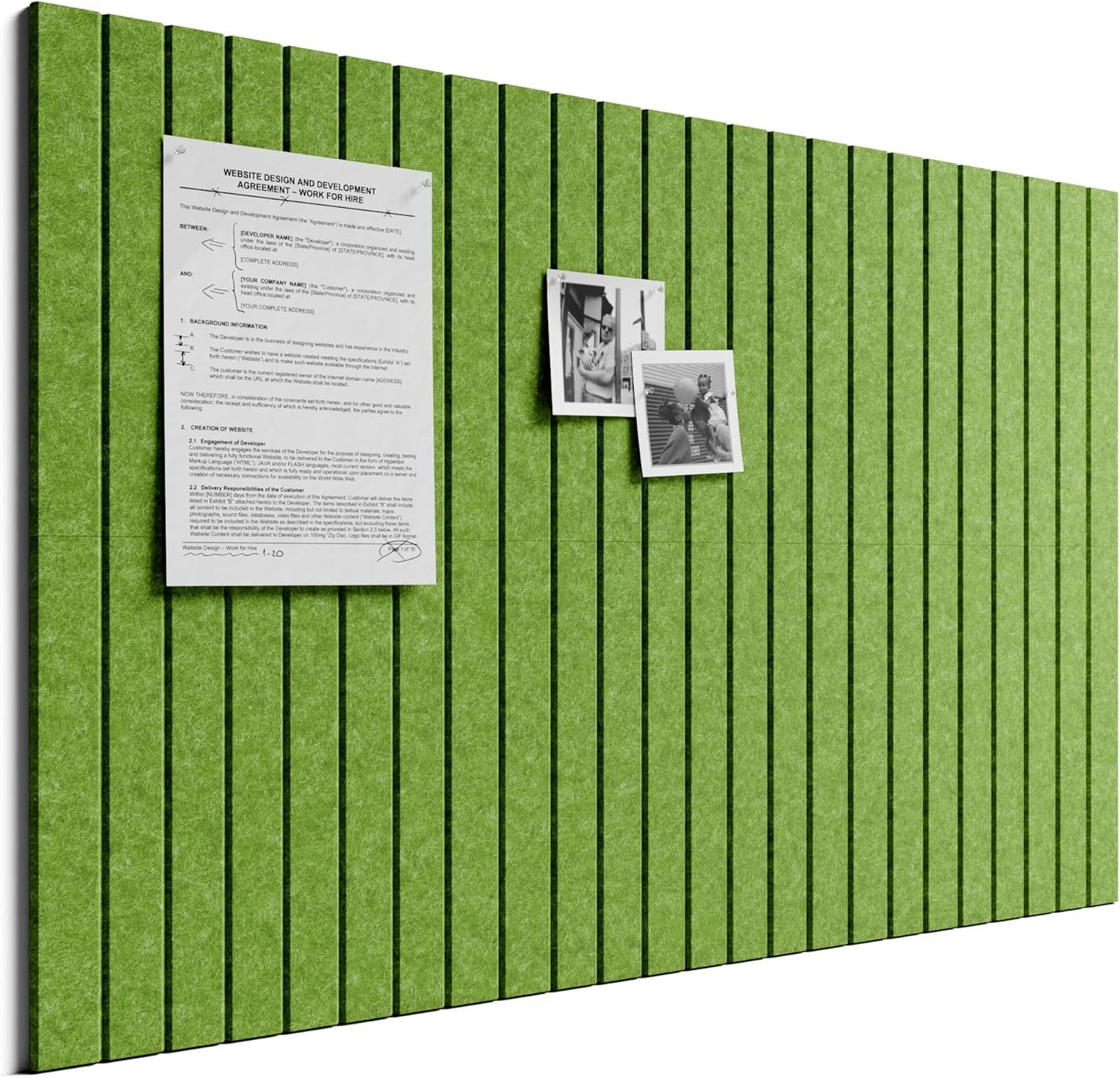 Bumusty Large Cork Board Alternative-48 x 36" Felt Bulletin Board Tiles, with 30 Pushpins, 70 Adhesive Tabs, Fine-Stripe 12-Pack, Cork Boards for Office Push Pin Board Felt Board-Oatmeal