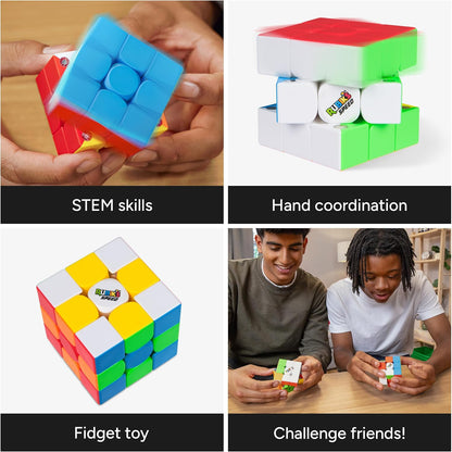Rubik’s Cube, Timer Stand, Clear Display Device for WCA Speedcubers, Track Your Time to Solve Brain Teaser Puzzle for Adults, Problem-Solving Brain Teaser Fidget Toy for Kids, Ages 8 & Up