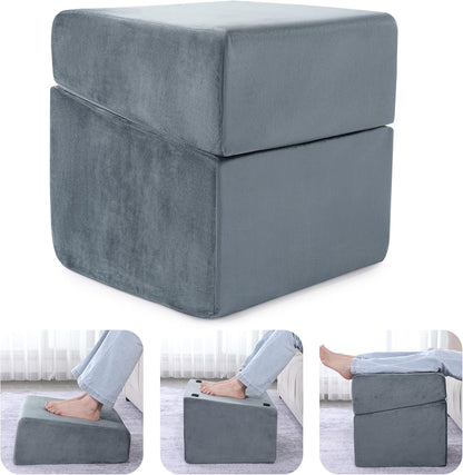 ROYALAY Adjustable Foot Rest Under Desk for Office, High-Density Foam Foot Rest with 3 Adjustable Heights, Ergonomic Footrest with Washable Cover for Home, Airplane, Travel(17 * 11 * 17in, Gray)