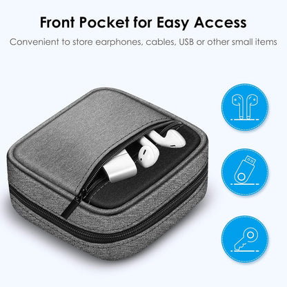 FINPAC Hard Case for MacBook Charger, Small Electronic Organizer Bag for MacBook Power Adapter, Portable Pouch Travel Storage for Laptop Accessories, Magic Mouse, USB Drives, GoPro, Gadgets - Black