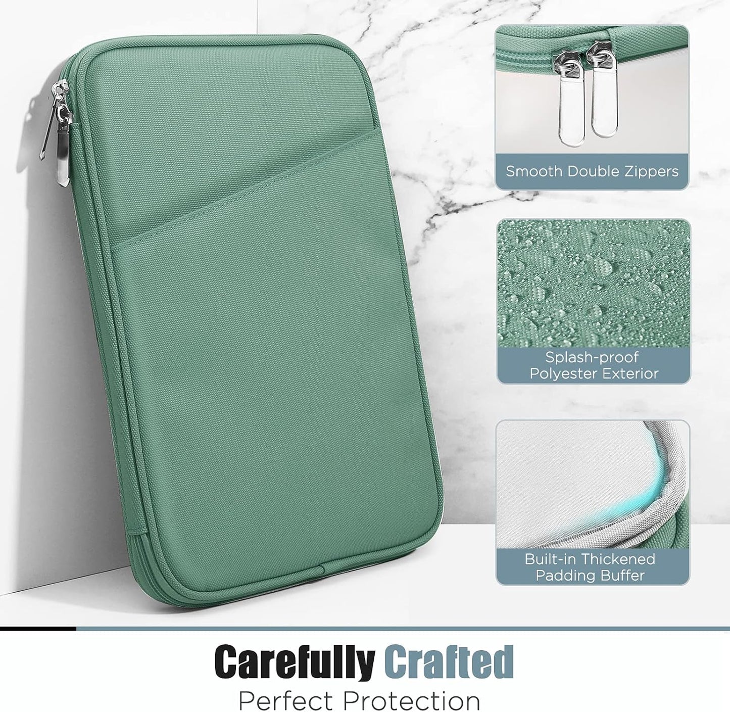 TiMOVO 9-11" Tablet Sleeve Bag for iPad 11-inch A16 2025, iPad 10.9"/10.2"| Air 11 Inch/5th/4th Gen. 10.9", Galaxy Tab A9+/A11Plus 11", Protective Bag with Pocket, Black