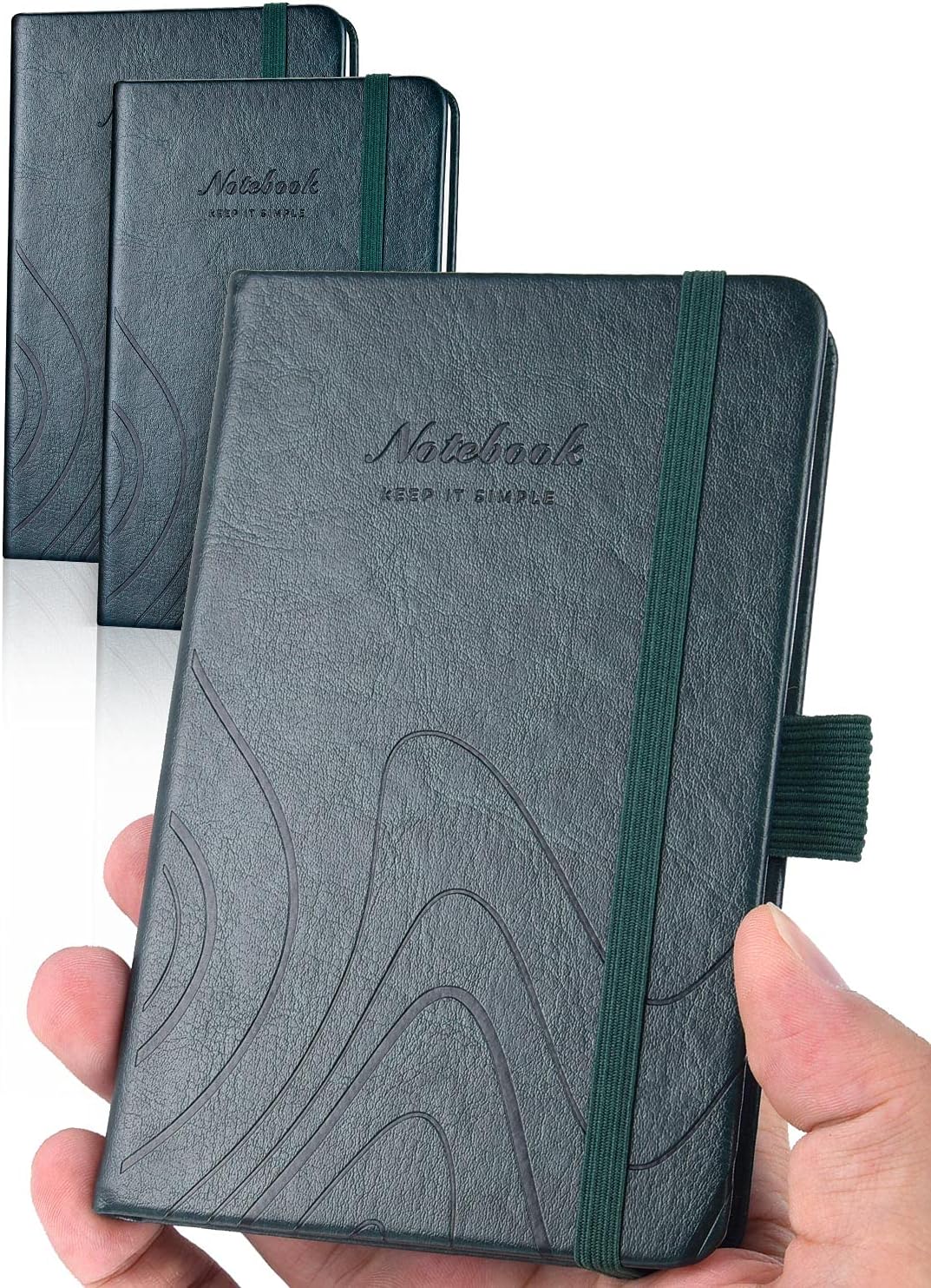 AISBUGUR Pocket Notebook, Small Notebook, 2-Pack Total 320 Pages,3.7" x 5.7" Pocket Notebook (2 Pack, Black1)