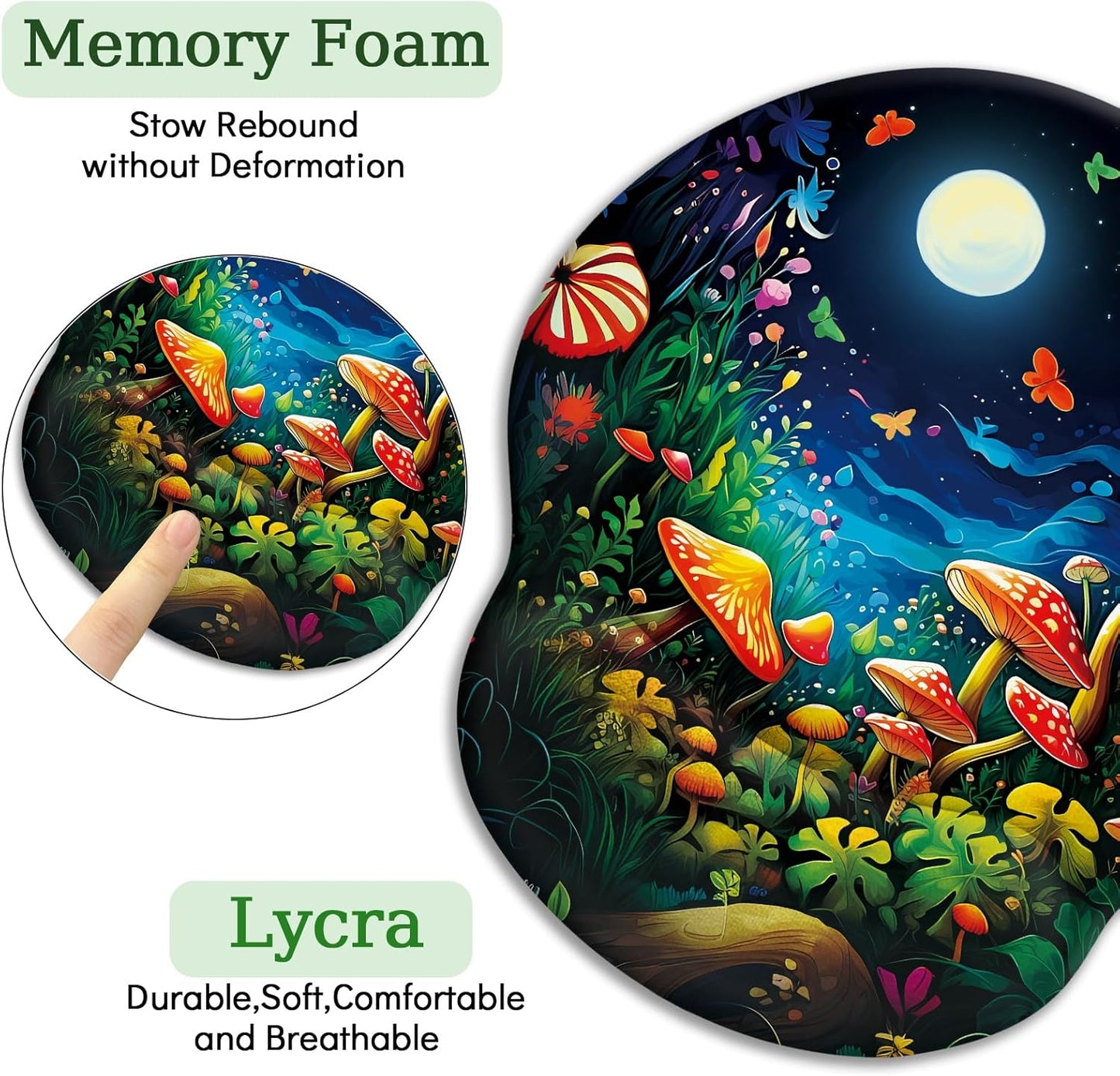 LIMKRIAN Cat Ergonomic Mouse Pad with Wrist Rest, Gaming Mouse Pad with Wrist Support, Funny Mouse Pads for Desk, Computer Mousepad with Non-Slip Pain Relief PU Base, Cute Office Desk Accessories