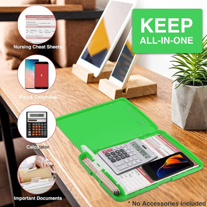 Sooez Clipboard with Storage, Clip Board 8.5 x 11 with Pen Holder, Plastic Organization Case Box for Letter Legal A4 Size Paper, Low Profile Clip, Nurses Teachers Must Haves, School & Office Supplies