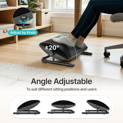 PEGZONE Foot Rest for Under Desk at Work, Ergonomic Footrest with Adjustable Tilt Angle,Foot Stools for Under Office Desk Chair, Rest Stool for Home Work and Study