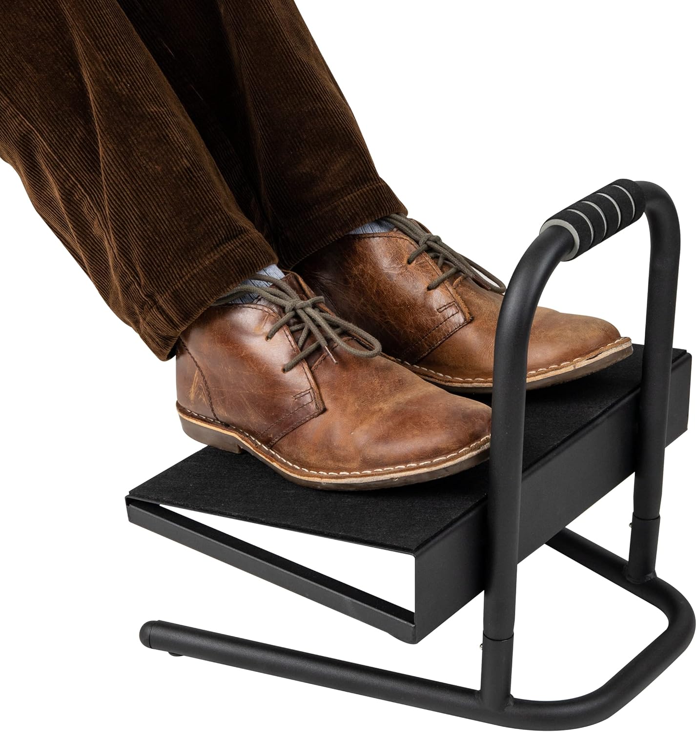 Mind Reader Foot Rest, Under Desk at Work, Ergonomic, Height Adjustable, Office, Plastic, Black
