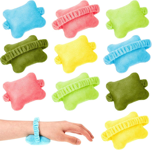 Kosiz 10 Pcs Wearable Mouse Wrist Rest Colored Comfortable Support for Keyboard Pillow with Cushion for Home Office Computer Laptop Typing Gaming
