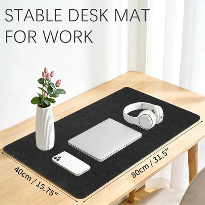 Felt Desk Mat,Large Mouse Pad Desk Mat for Office & Home,Non-Slip Desk Blotter,Felt Desktop Mat for Laptop,Computer,Writing 27.6"x13.8" Dark Gray