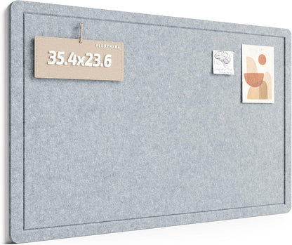 Fluxynara Bulletin Board, 23.6" x 17.5" Cork Board Alternative with 12 Safe Removable Adhesive Tabs, Foldable Felt Pin Board for Home Office, Classroom, Bedroom,Entryway for Walls—Sage