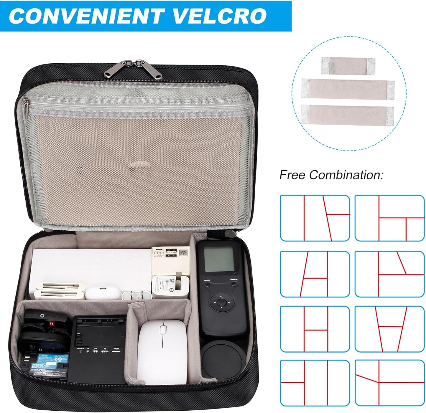 CILLA Electronics Organizer Travel, Travel Cord Organizer Case, Compact Electronics Accessories Bag for Cable, Cord, Charger, Phone
