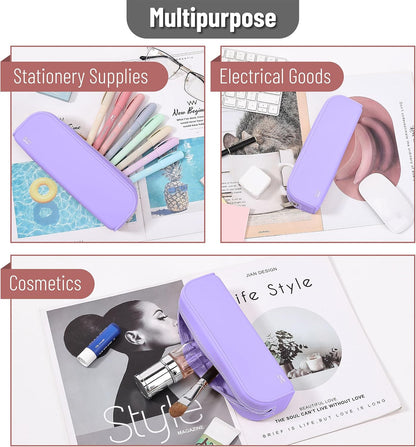 Mr. Pen- Silicone Pencil Case, Aesthetic Pencil Bag for Women, Makeup Pouch, Multifunctional Pouch for Stationery, Cosmetics and Electrical Goods Storage