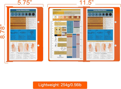 Nursing Clipboard with Nursing and Medical Edition Cheat Sheets Nursing School Essentials - Aluminum Foldable Nurse Clip Boards Essential Accessory for Efficient Patient Care (Mint)