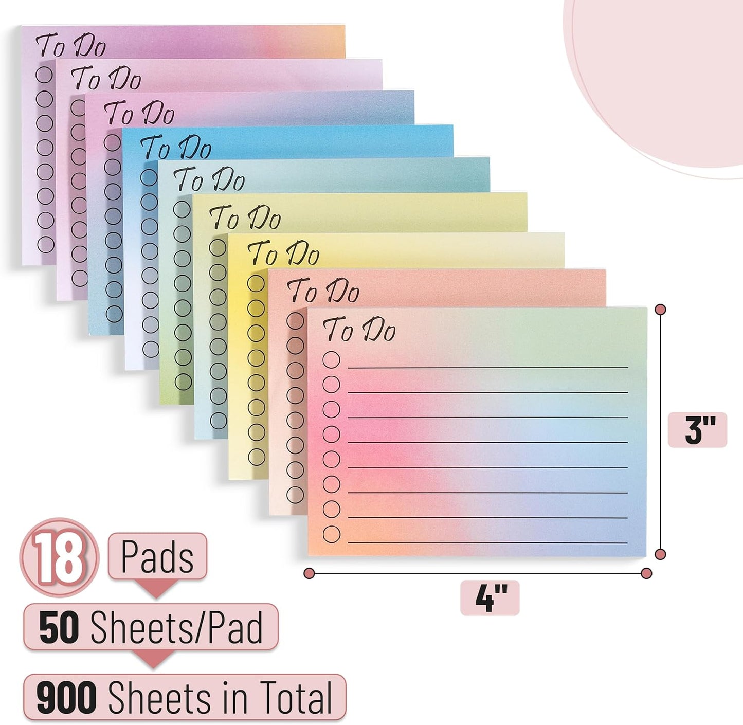 Mr. Pen- to Do List Sticky Notes, 3” x 5”, 9 Pads, 360 Sheets, Lined Checklist Sticky Pads with Smooth Writing, Easy Peel-Off, Thick Paper for Planning, Office, School & Daily Tasks