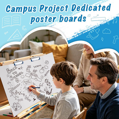 4 Pcs Small Trifold Poster Board, 21.4" x 14" Presentation Board, with Double Sided Tapes and Cardboard, White Corrugated Project Boards/Display Board for School Project/Science Fair Display Boards