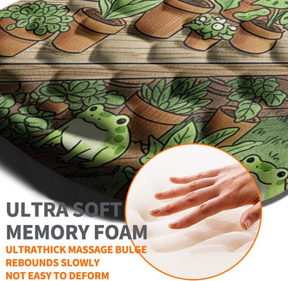 Ergonomic Joint Wrist Support Mouse Pad with Memory Foam Cushion Massage Bump, Carpal Tunnel Pain Relief Mousepad Slope Design for Wrist Rest, 11.8x7.9 in, Black