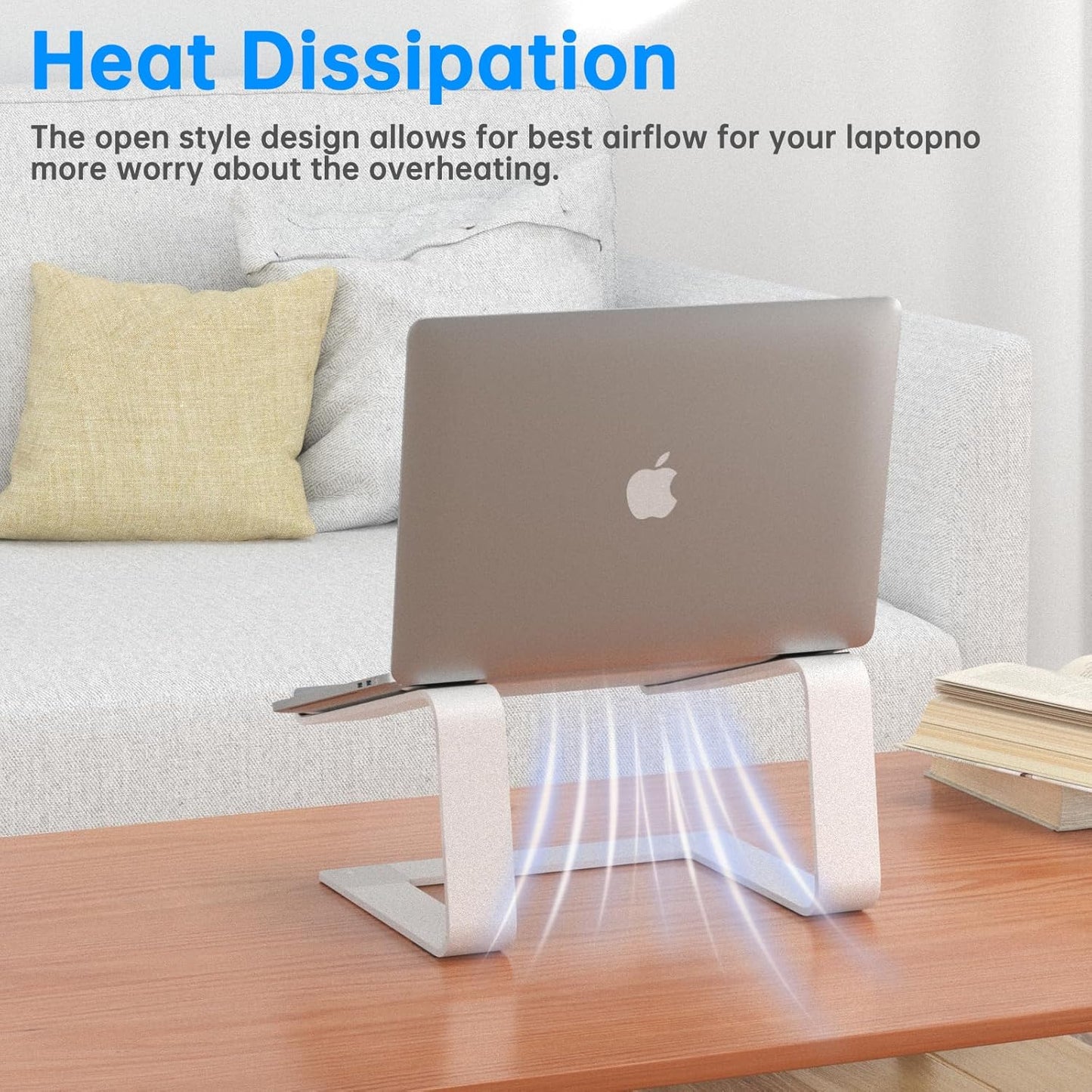 Laptop Stand for Desk Portable Computer Riser Metal Notebook Holder Printer Stand Office Desk Accessories Compatible with MacBook Air, Pro, Dell, HP, Lenovo and All 10-16" Laptops, Black
