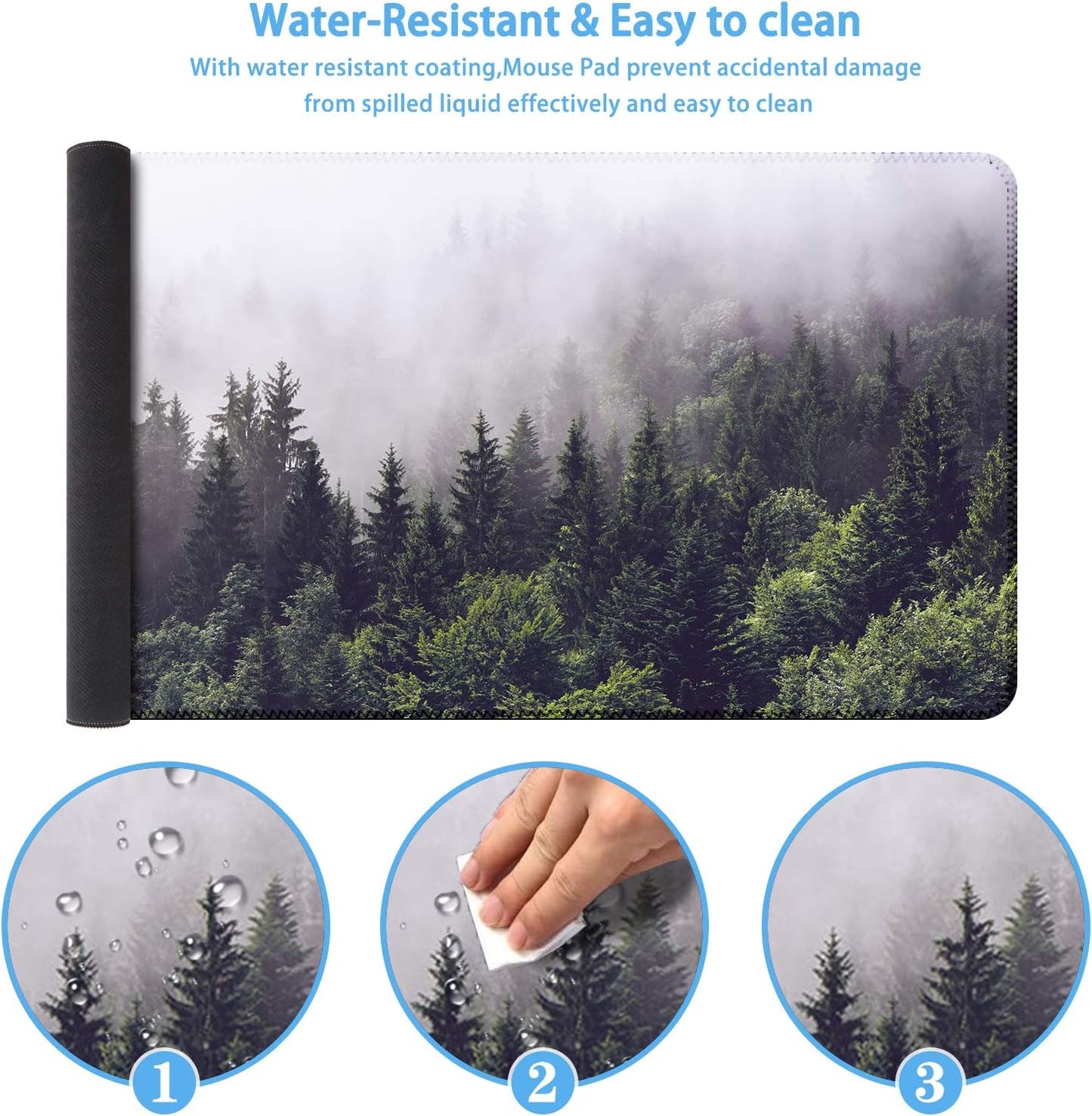 iCasso Desk Cover Mat, Office Mouse Pad, Desk Protector Mat, Extra Large Matt for Desktop,Anti-Slip XXL Big Mousepad with Stitched Edges for Computer Keyboard Retro Black - Colors A