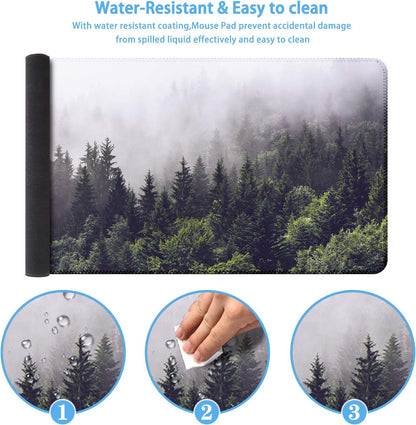 iCasso Desk Cover Mat, Office Mouse Pad, Desk Protector Mat, Extra Large Matt for Desktop,Anti-Slip XXL Big Mousepad with Stitched Edges for Computer Keyboard Retro Black - Colors A