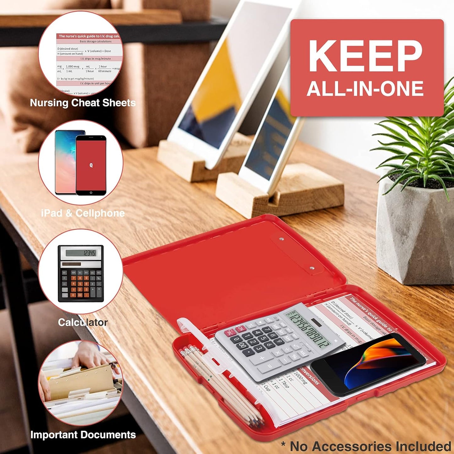 Sooez Clipboard with Storage, Clip Board 8.5 x 11 with Pen Holder, Plastic Organization Case Box for Letter Legal A4 Size Paper, Low Profile Clip, Nurses Teachers Must Haves, School & Office Supplies