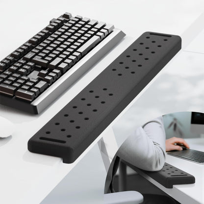 MEKASS L-Shaped Desk Wrist Rest Elbow, Forearm & Wrist Comfort Support for Table or Desk Edge, Non-Slip, Memory Foam Padding 2-Piece Set (Oval Black