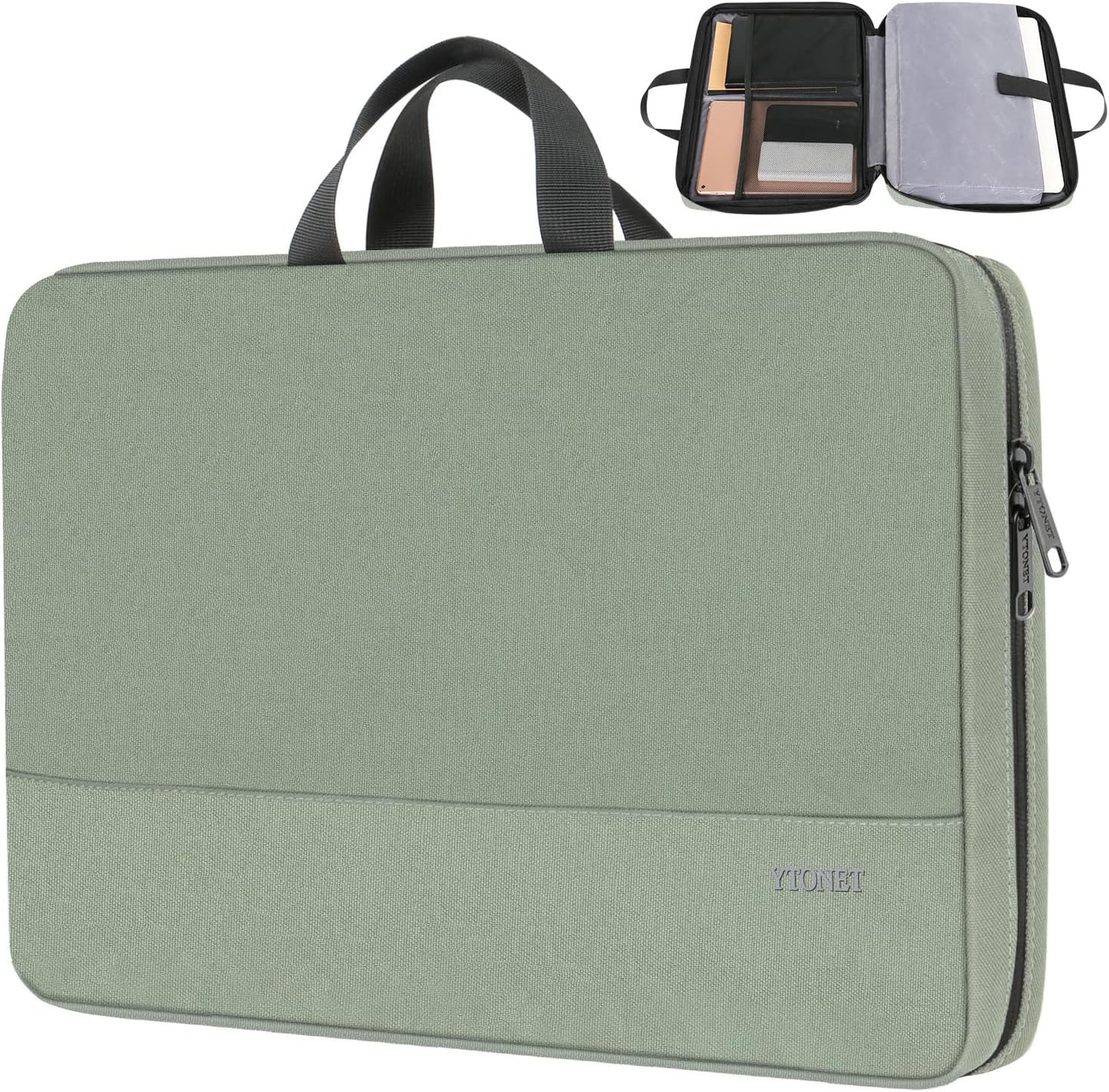 Ytonet Laptop Case, 15.6 inch TSA Laptop Sleeve Computer Bag Water Resistant Computer Case Carrying Cover Compatible for Lenovo, HP, Dell, Asus Notebook, Gifts for Men Women, Grey
