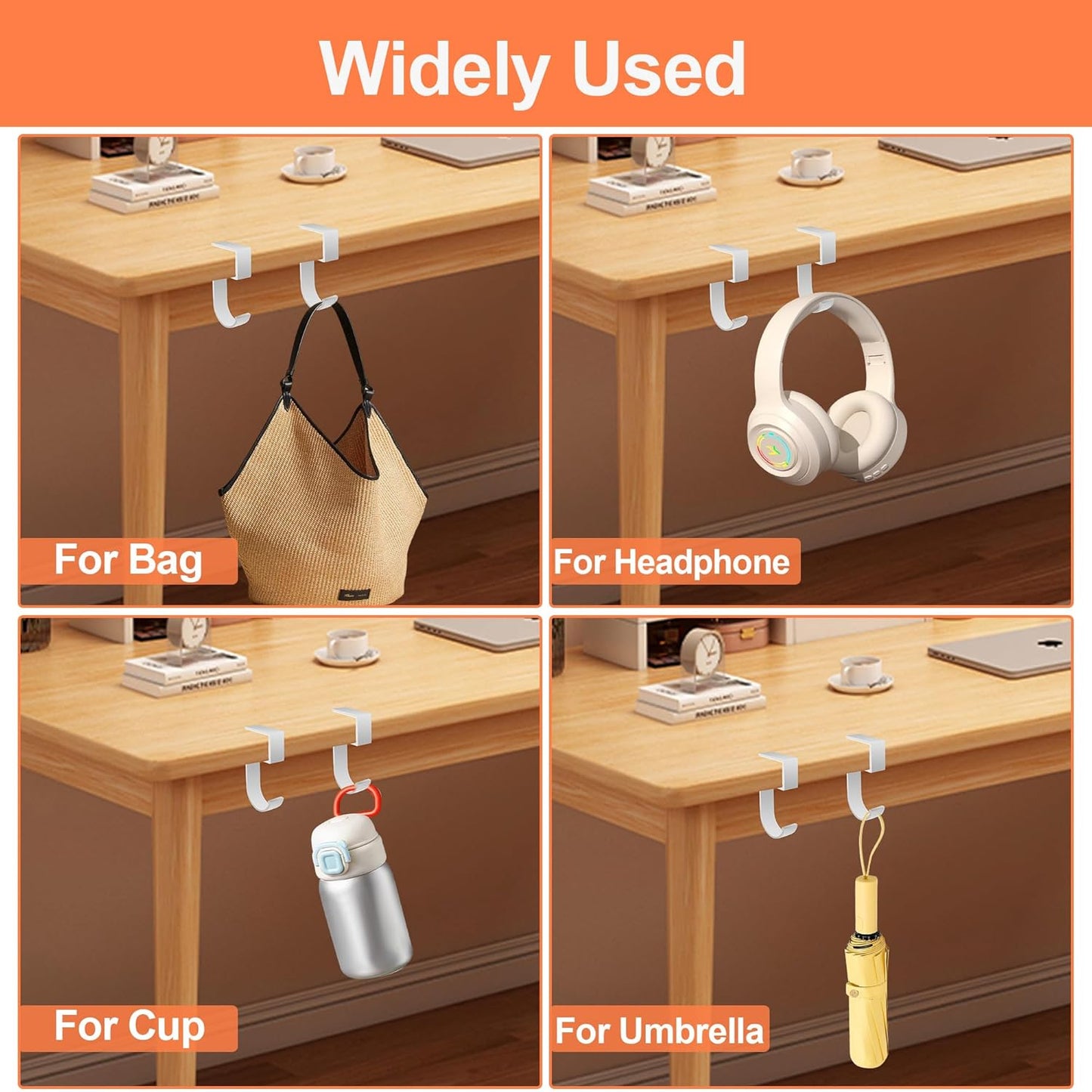 2PCS Purse Hook for Table - Heavy Duty Purse Hanger for Table High-Strength Alloy Materials Purse Holder for Desk Can Hook Bags, Umbrellas, Keys, Cups and Headphone